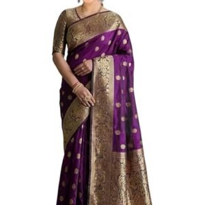 Women's Kanjivaram Pure Soft Kanchipuram Kanjivaram Tissue Banarasi Silk Saree With Blouse Piece For Wedding