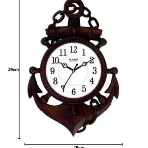 Kadio Analog 39 cm X 26 cm Wall Clock (Black, with Glass, Standard)