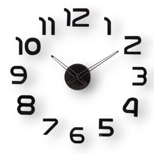 3D Frameless Designer Creative Analogue Acrylic Wall Clock, Black