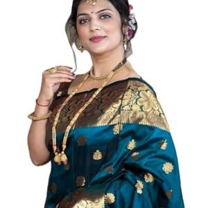 Women’s Banarasi Soft Pure Cotton Silk Saree Kanjivaram Sari with Blouse Piece for Wedding (Vruksh)