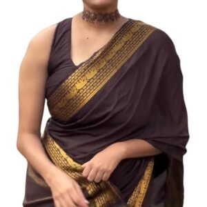 Women's Kanjivaram Banarasi Soft Lichi Silk Saree With Attach Unstitched Blouse Piece