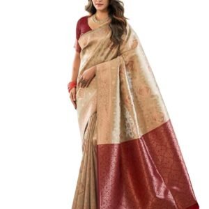 SIRIL Women's Banarasi Soft Silk Saree Pure Silk With Unstitched Blouse Piece