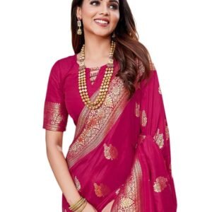 SIRIL Women's Banarasi Soft Silk Saree Pure Silk Kanjivaram Saree With Unstitched Blouse Piece