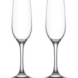 Red Wine 200 ml Flute Glass, 2 Pcs. Non Lead Classic Viola Champagne Flute Glass, Clear