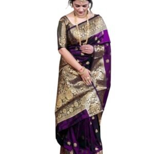 Women's Pure Soft Banarasi Kanjivaram Tissue Soft Silk Traditional Saree With Unstitched Blouse Piece
