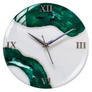 MDK-Resin Wall Clock Big Antique Decorative Stylish Latest Watch & Decoration Design For Home Decor Interior Green Roman For Dining Room Bedroom Living Office Farm Cafes Restaurant Hotels House Hall Item Sezi -12 inch 30.48 Cm