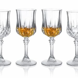 220 ML Crystal Wines Glasses Red or White Cut Wine, Transparent Champagne Flute Wine Glass Set, Long Wine Glass (Set of 4)