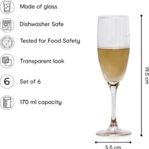 V Bright Red & White Stylish Wine Glass -170ml, Champagne Glass (Set of 2)
