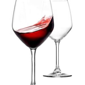 Ash & Roh Wine Glass -Pack of 2 Ideal for White or Red Wine Party Glass, Whisky Glass, Clear Glass (Cut Wine)