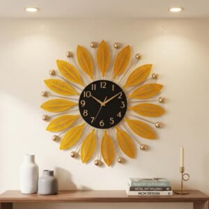 Wall Clock for Hall, Big Size 21 Inch Metal Wall Watch | Home Decoration Items for Living Room Stylish | Silent Non Ticking Wall Decor Items for Bedroom & Office, Decorative Analog Clock