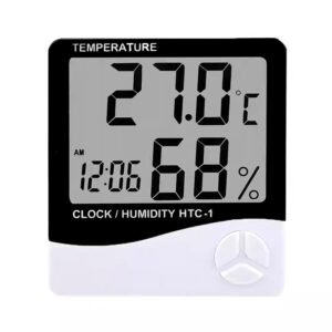 FreshDcart HTC-1 Room Thermometer with Humidity Incubator Meter and Accurate Temperature Indicator Wall Mounting LCD Digital Clock Monitor for Indoor/Outdoor (White)
