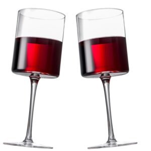 Premium Wine Glass 11.4 OZ, Set of 2 Modern and Elegant Red Or White Wine Glasses, Unique Gift for Women, Men, Perfact for Any Occasion Wedding,Anniversary- 100% Lead Free