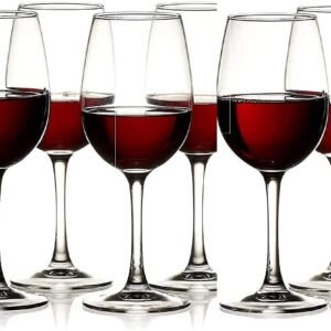 Red or White Wine Glass, 310 ml, Transparent Glass Classic Brandy Party Glasses Set Crystal Clear Tableware Glass Pack (310 Ml) (6)