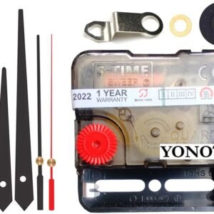 YONOTA® A Product of SONAM Quartz, Sweep Movement Machine for Wall Clock (Needle Hands -Black,Red) (Made in India 100%) (Black 1)