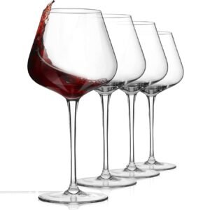 Premium Wine Glasses 460ml, Set of 4 Long Wine, Burgundy Clear Glasses with Stem for Wedding Anniversary, Birthday, Gift (RKT-01, Set of 4)