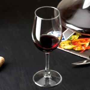 Red Wine Glasses - Set of 2 Wide Rim, Crystal Balloon Cabernet Wine Glass Plain 350 ML