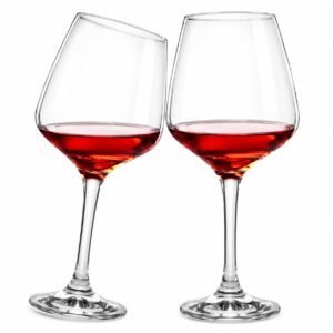 Red Wine Glasses Clear Crystal Stemmed | Elegant Wine Glasses for Red, White & Rosé Wine | Premium Glass Goblets for Home, Dining, Weddings & Special Occasions Set of 2