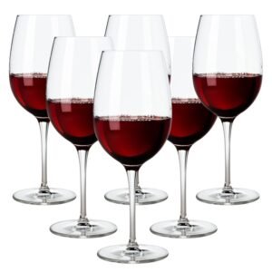 Red Wine Glasses 16oz,Clear Crystal Wine Glasses Set of 6,High-end Long Stem Glassware for Wine Tasting,White Wine,Ideal Gift for Wine Lover,Party,Wedding,Birthday,Mother’s Day