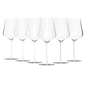 YZM Gabriel-Glas Crystal Winee Glasses, Set of 6 with Gift Box - Premium, Universal Wine Glass for Red and White Wine - Dishwasher Safe, Lead-Free, 16 oz