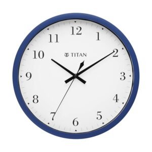 Titan Classic Blue Wall Clock with Minimal Dial Design, Silent Sweep, Model W0044PA03 | 30 cm x 30 cm x 4.5 cm