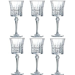 Stylish Curve Wine Glass, Red & White Wine Glass 190 ML, Set of 6 Brandy Glass Elegant Bar Glassware for Whiskey, Water, Juice, Beer, Drinks and Cocktails Mixed Drinks Glasses