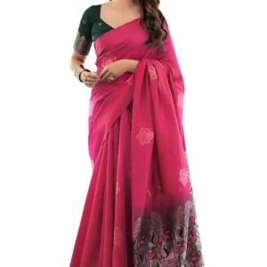 Yashika Women's Banarasi Kanjivaram Art Silk Saree Set with Blouse |saree for Women | Saree | New Sari | Latest Saree