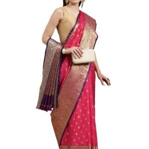 Pandadi Saree Women's Banarasi Silk Saree With Unstitched Blouse Piece