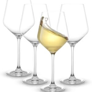 Ash & Roh® - Glasses Crystal Premium Crystal Wine Glasses Long Stem,Perfect for Red or White,Daily Use - 250 ML (4)