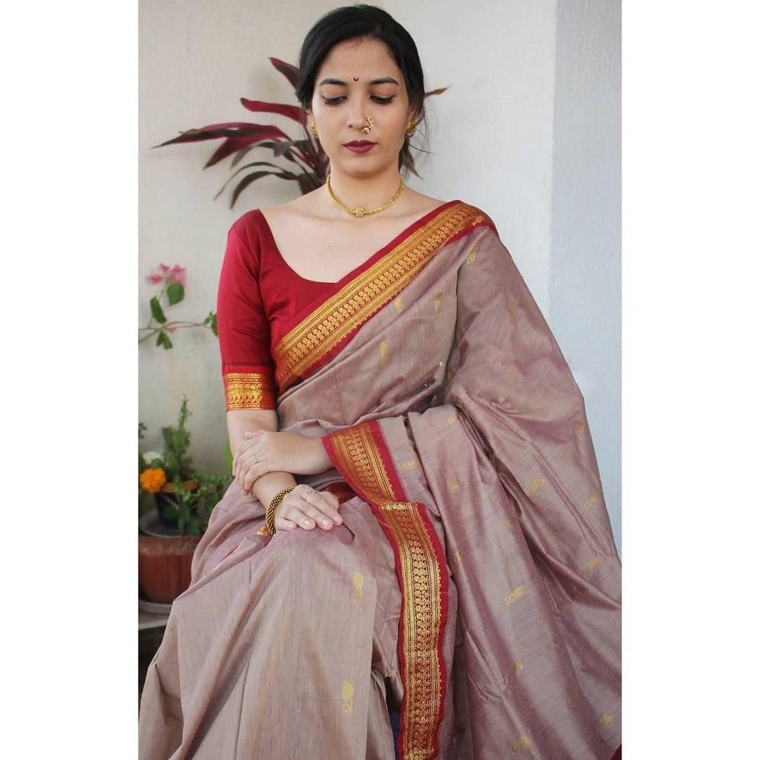Women’s Banarasi Soft Silk Saree with Elegant Woven Design – 5.5m Saree with 0.8m Unstitched Blouse | Traditional Wedding, Festival & Party Ethnic