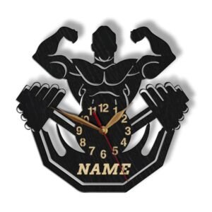 Fitness Gym Wall Clock, Modern Design, Bodybuilding No Pain No Gain, 3D Decoration, Vintage Clock Wall Watch, Home Decor (GY-2)