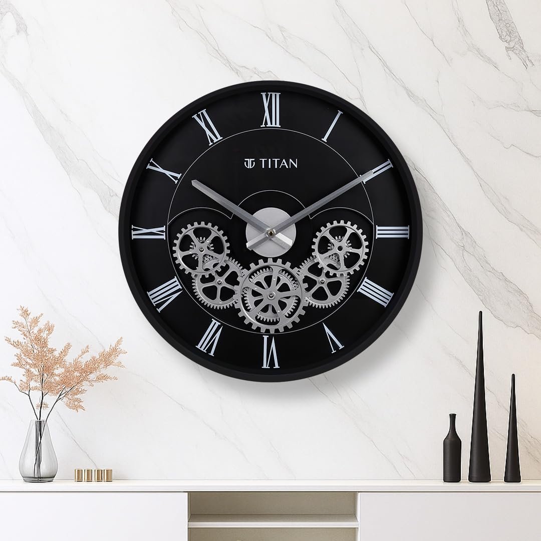 Titan Clocks - Gears of Time - Black (43X43) - W0115PA01