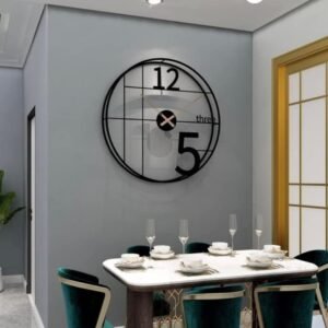 Craft2lance 24-Inch (60 cm) Artistic Black Wall Clock | Decorative Art Sculpture for Home, Office, Living Room, Bedroom, Restaurant & Café