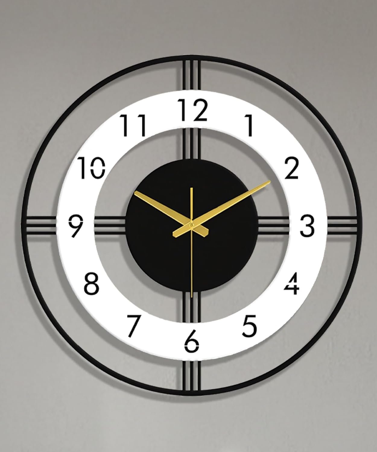 vissera Designer Metal Wall Clock for Living Room | Latest Antique Stylish Fancy Decorative Big Size Wall Watch for Bedroom, Office, Kitchen, Dining, Hall and Décor