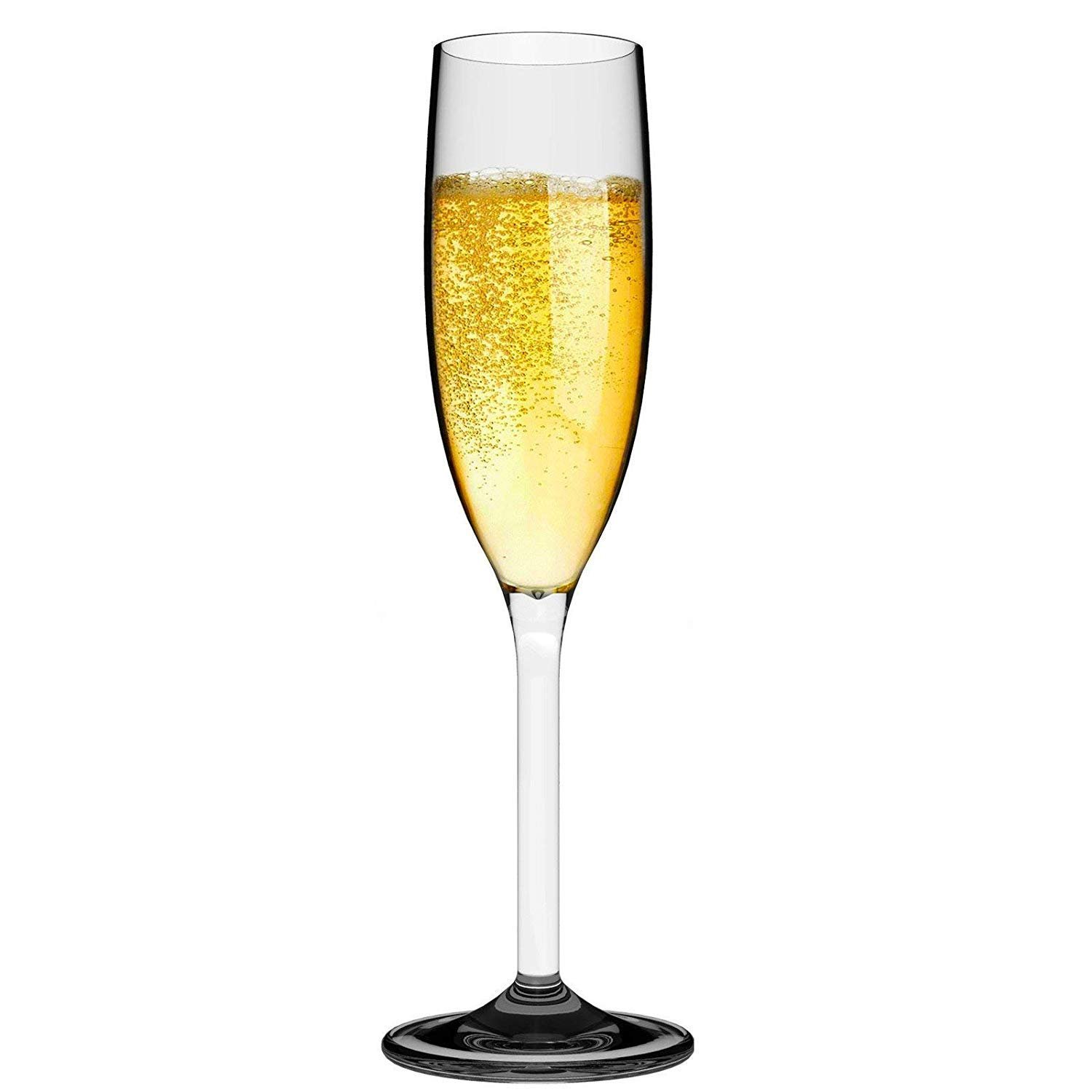 STAR WORK Crystal Red Wine Glass - 200 ml Set of 2 - Non Lead Crystal Viola Champagne Flute, Clear
