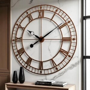 Vintage Handicraft Iron Art Ware/Handcrafted Decorative Copper Colour Wall Art Clock/VC-9036-42INCH