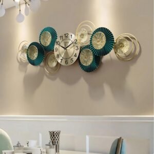 Metal Wall Clock Metal Clock for Bedroom Stylish Wall Clock for Wall Decoration Big Antique Wall Clock (Design 1)