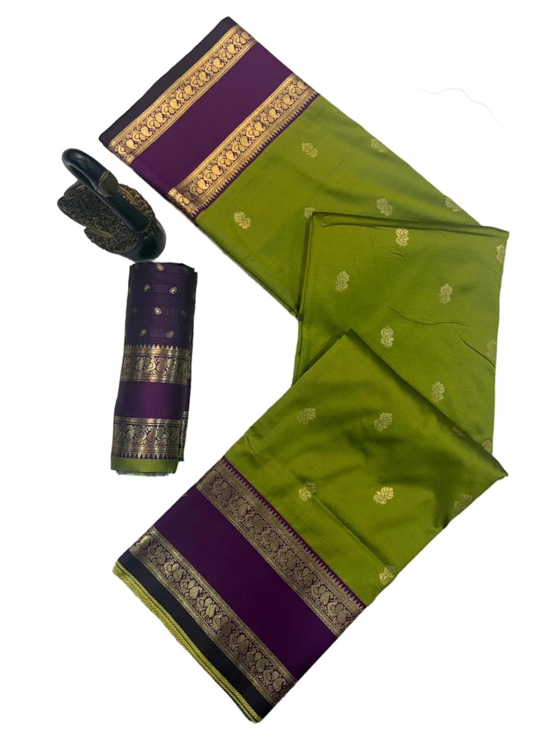 SWORNOF Women's Banarasi silk Saree With Unstitched Blouse Piece