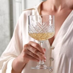 GLASSWARE Vintage Clear Red Wine Glass Goblets, 500 ml Drinkware for Wedding Party Bar Christmas - (Pack of 1)