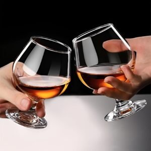 Beautifull Shape in Italian Premium Brandy Glass, Transparent, Ideal for White or Red Wine Glasses, Water, Juice (250 ML) (Pack of 2)