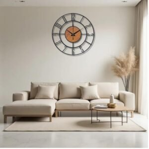 Rise n Shine Premium Metal Wall Clock for Living Room Stylish Modern Design | Big Size Silent Analog Wall Clock for Home, Bedroom, Hall & Office | Luxury Decorative Wall Watch for Interior Décor
