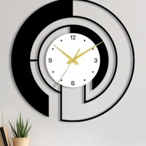 Metal Wall Clock for Living Room Decor Stylish Modern Analog Wall Watch | Designer Wall Clock for Drawing Room Bedroom Hall Kitchen | Decorative Wall Clock for Home Office Room Decoration