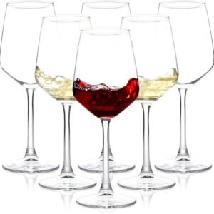 PrimeWorld 354 ml Vamper Wine Glass Crystal Clear White Wine Red Wine Burgundy Brandy Champagne Long Stem Wine Glasses (1)