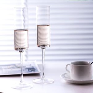 Red Wine Glass 190 ML Set of 2 Elegant Bar Glasses for Champagne Glass Water, Juice, Beer, Drink and Cocktails and Mixed Drink Stylish and Unique Brandy, Dessert Wine Glasses