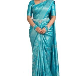 WOMENS Jacquard Banarasi Silk Woven Zari Party wedding Fashion Saree