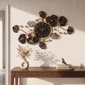 Wall Clock for Hall Big Size 30 Inch | Modern Metal Wall Clock for Living Room Stylish Latest | Antique Gold Black Wall Watch for Bedroom | Decorative Home Decoration Items for Wall