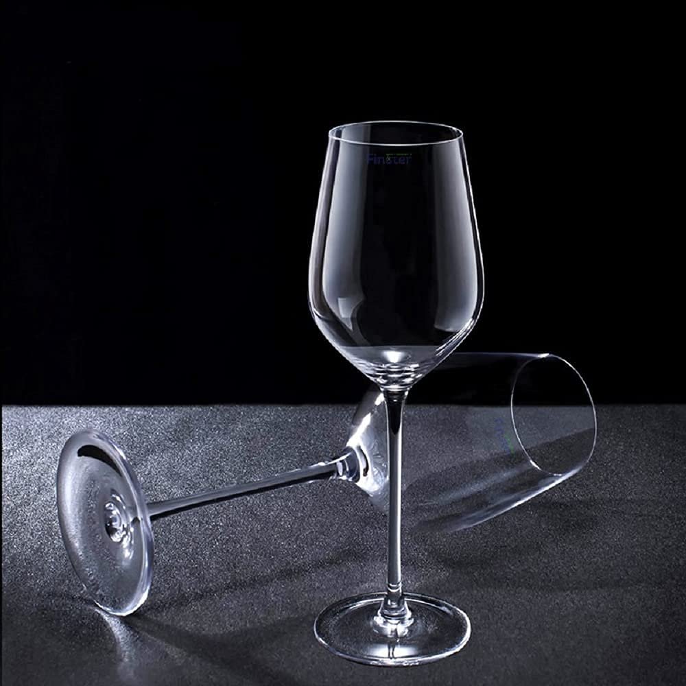 Set of 2 Wide Rim, Crystal Balloon Cabernet Wine Glass Plain Red Wine Glass Ideal for White or Red Wine | Party Glass Clear Glass 350ML | Pack of 2
