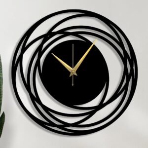 Reyox Material Metal Wall Clock Big Size Wall Clock Modern Clocks for Living Room Stylish Wall Clocks for Home Antique Big Size Modern Wall Watch for Home Decor-Black(40 cm) DA-76