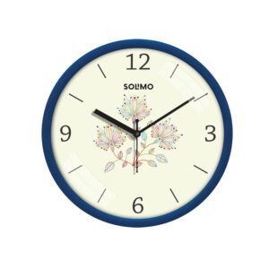 Amazon Brand - Solimo Plastic 11-Inch Classic & Modern and Stylish Flower Print Silent Movement Analog Wall Clock - White (‎SC-2165)