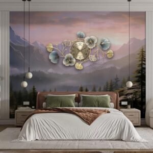 Metal Analog Wall Clock Big Antique Decorative Home Interior Stylish Watch & Silent Machine Gold for Bedroom/Living Room/Dining/Office/Farm//Restaurant/Hotels/House/Hall Items 70CM