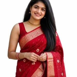 SUPERLAXMI Women's Banarasi Kanjivaram Soft Silk Jacquard Saree With Unstitched Blouse Piece